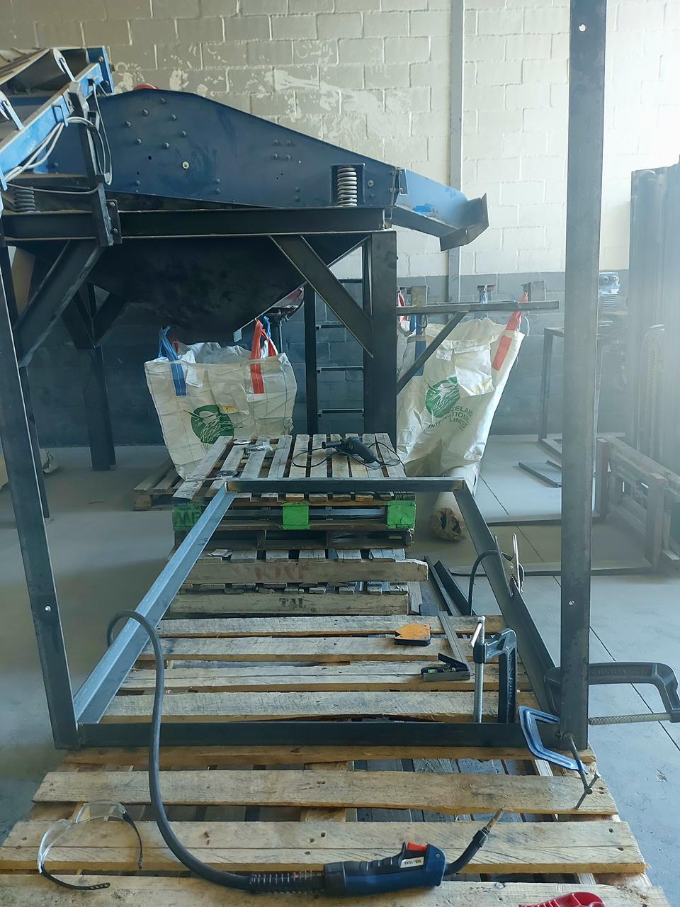 Steel fabrication project nearing completion in workshop